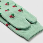 Women's Mint Green Regular Fit Printed Pack of 1 Socks, हल्का हरा, small