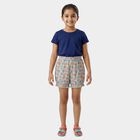 Girls Grey Regular Fit Printed Bloomer, हल्का ग्रे, small