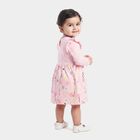 Infants' Pink Floral Printed Fit and Flare Frock, Light Pink, small