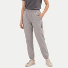 Women's Grey Jogger Fit Solid Track Pants, हल्का ग्रे, small