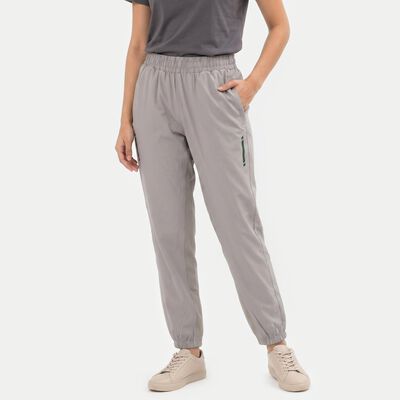 Women's Grey Jogger Fit Solid Track Pants