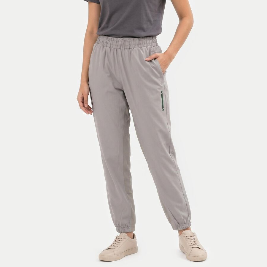 Women's Grey Jogger Fit Solid Track Pants, हल्का ग्रे, large