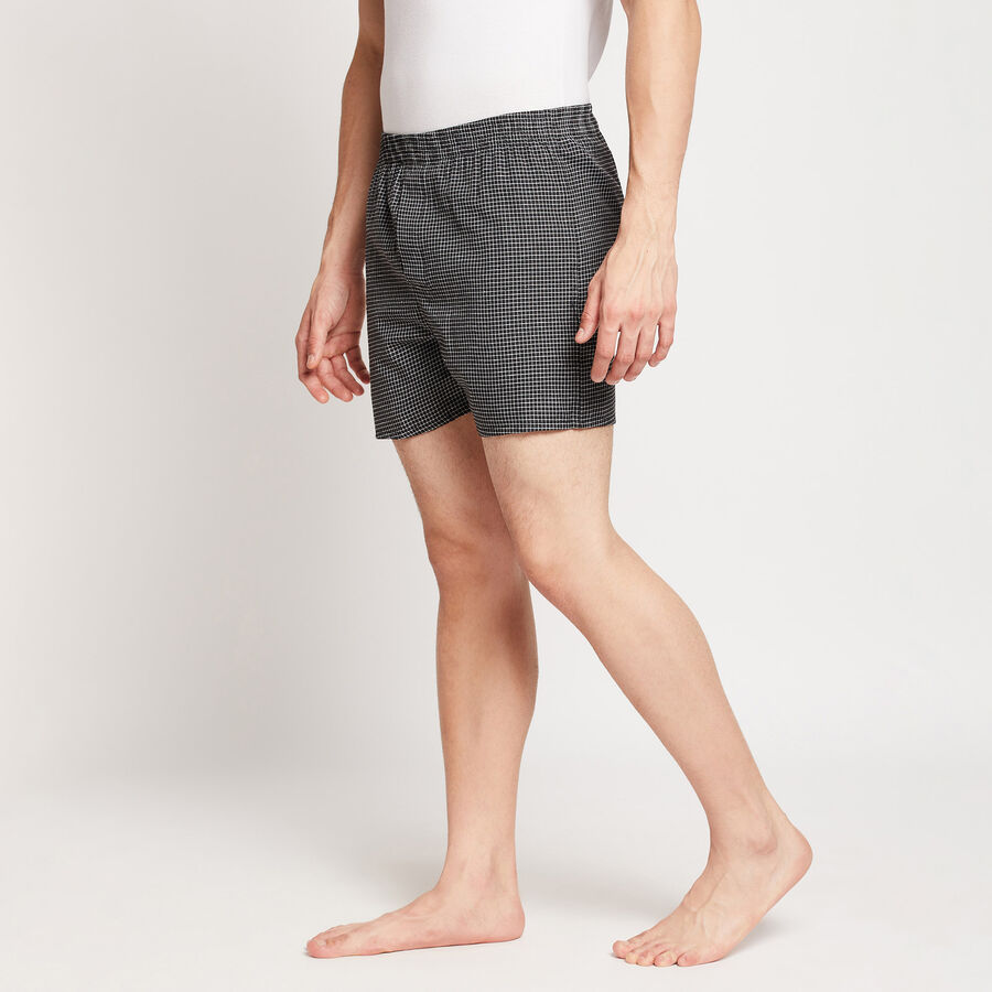 Checks Inner Elastic Boxers, Black, large image number null
