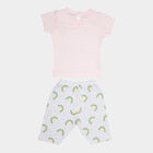 Infants Cotton Round Neck Capri Set, Light Pink, small image number null