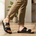 Men's Sandal, काला, small