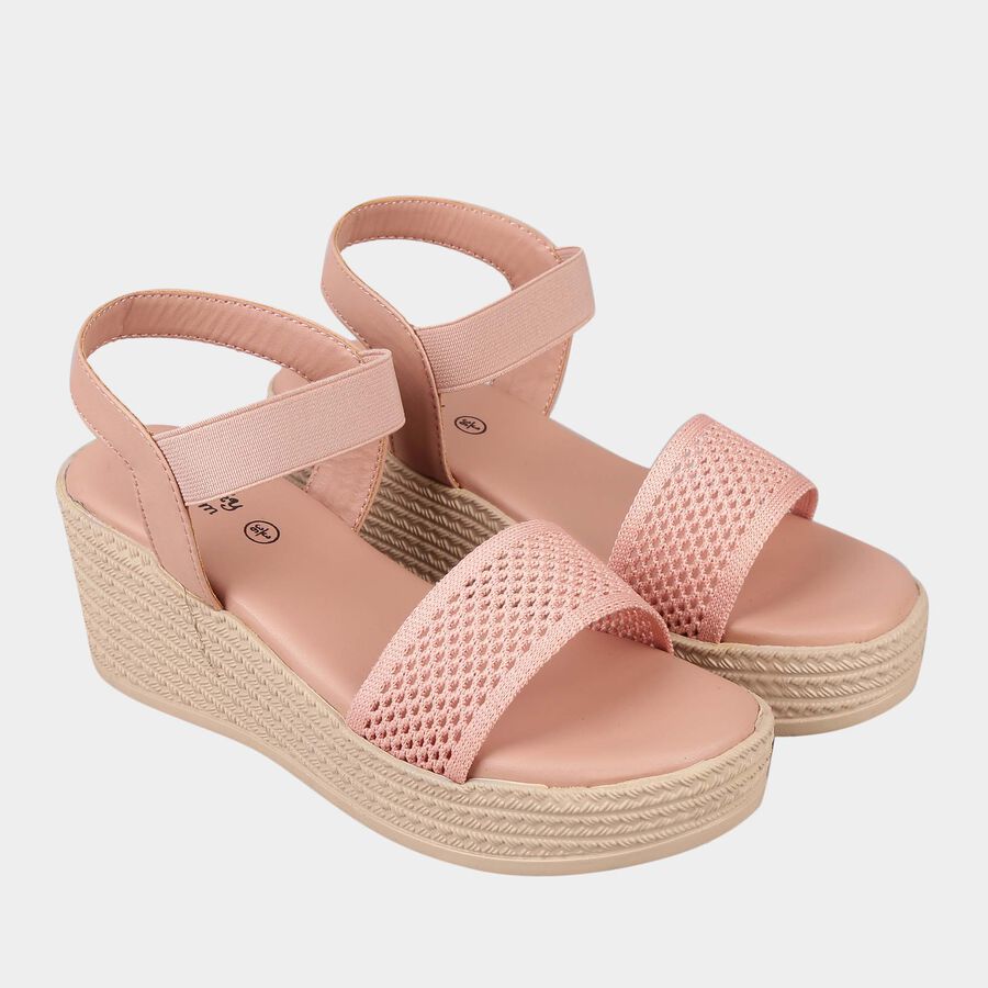 Women Wedges, Peach, large image number null