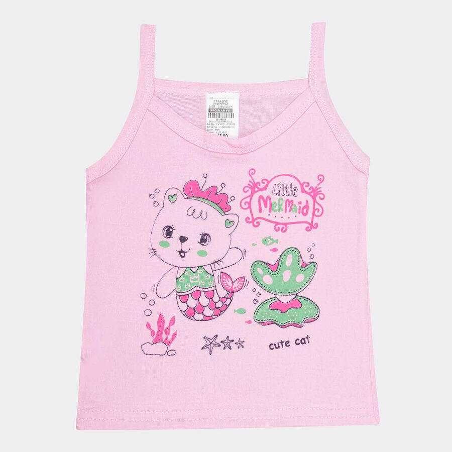 Infants Cotton Solid Vest, Pink, large image number null