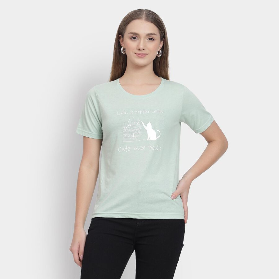 Ladies' Round Neck T-Shirt , Light Green, large image number null