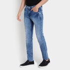 Mild distress 5 Pocket Slim Jeans, Ice Blue, small image number null