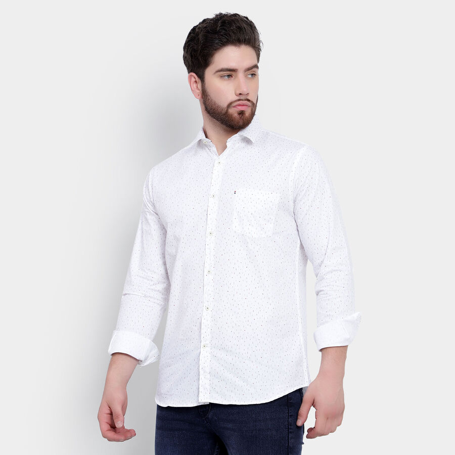 Printed Casual Shirt, White, large image number null