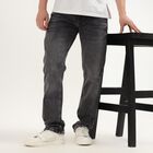 Men's Charcoal Black Straight Fit Five-Pocket Jeans, Light Grey, small image number null