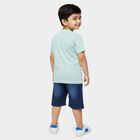 Boys' Light Green Cotton Round Neck Striped Baba Suit, Light Green, small