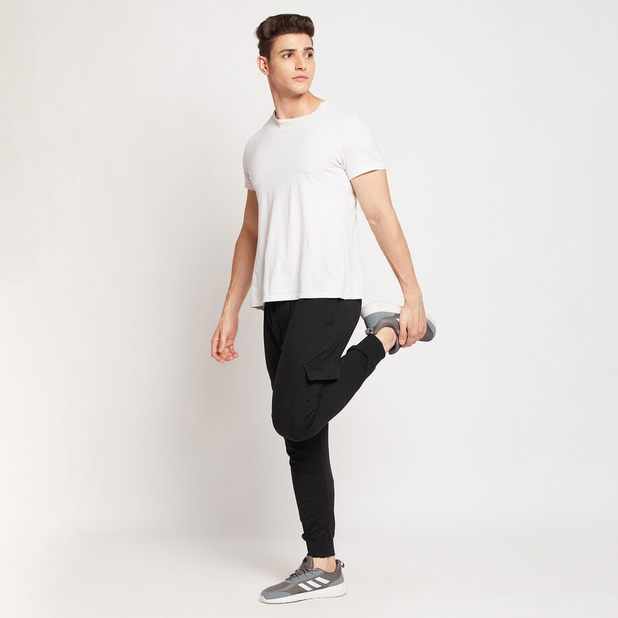 Cut & Sew Active Track Pants, Black, large image number null