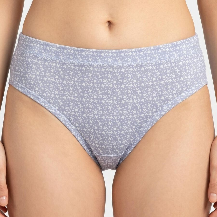 Women's Light Blue Regular Fit Printed Panty, हल्का नीला, large