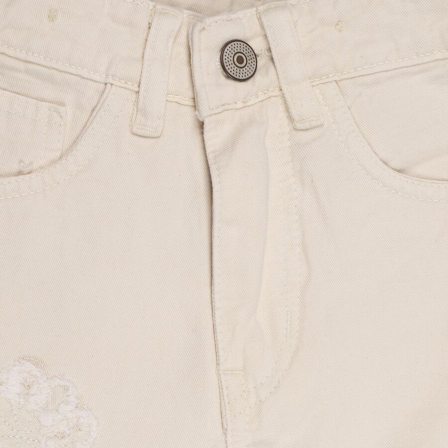 Girls' Light Beige Wide Leg Buttoned Jeans, गहरा पीला, large image number null
