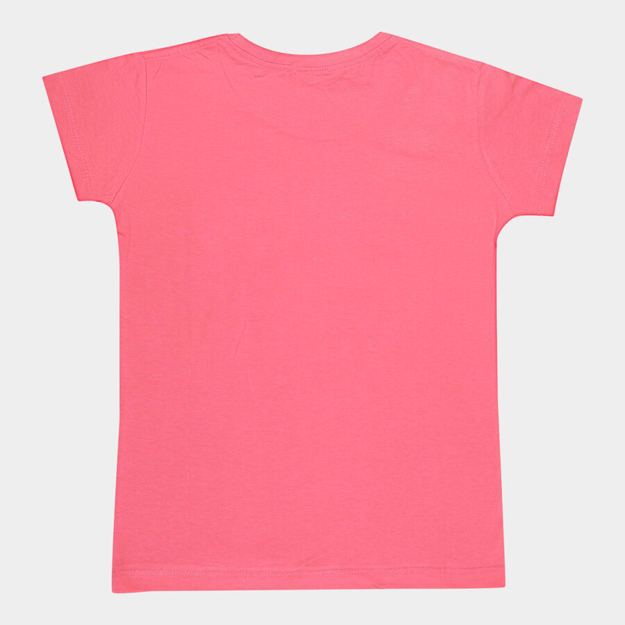 Girls Cotton T-Shirt, Pink, large image number null