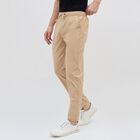 Men's 100% Cotton Track Pants, Beige, small image number null