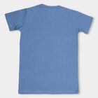 Boys' Midnight Blue Round Neck Casual T-Shirt, Mid Blue, small