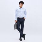 Men's Fixed Waist Slim Fit Formal Trousers , Navy Blue, small image number null