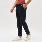 Men's Slim Fit Casual Trousers, Navy Blue, small image number null