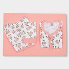 Infants' Cotton Gift Set 4 Pc&nbsp;Gift&nbsp;Set&nbsp;(Top, Shorts, Cap/Bib, Sheet), Coral, small