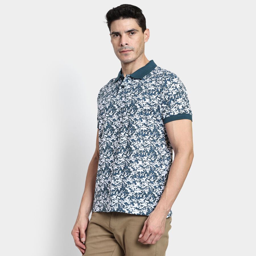 Men's 100% Cotton Collared Half Sleeves T-Shirt, Dark Blue, large image number null