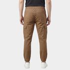 Men's Slim Fit Casual Trousers, Khaki, small