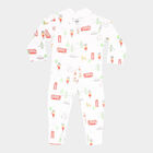Infants Cotton Printed Bodysuit, White, small image number null