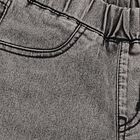 Girls' Muted Charcoal Grey Flared Fit Elastic Waist Jeans, Black, small image number null