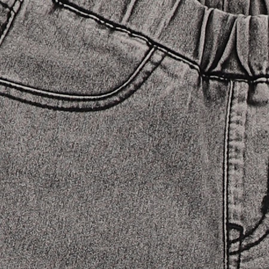 Girls' Muted Charcoal Grey Flared Fit Elastic Waist Jeans, Black, large image number null