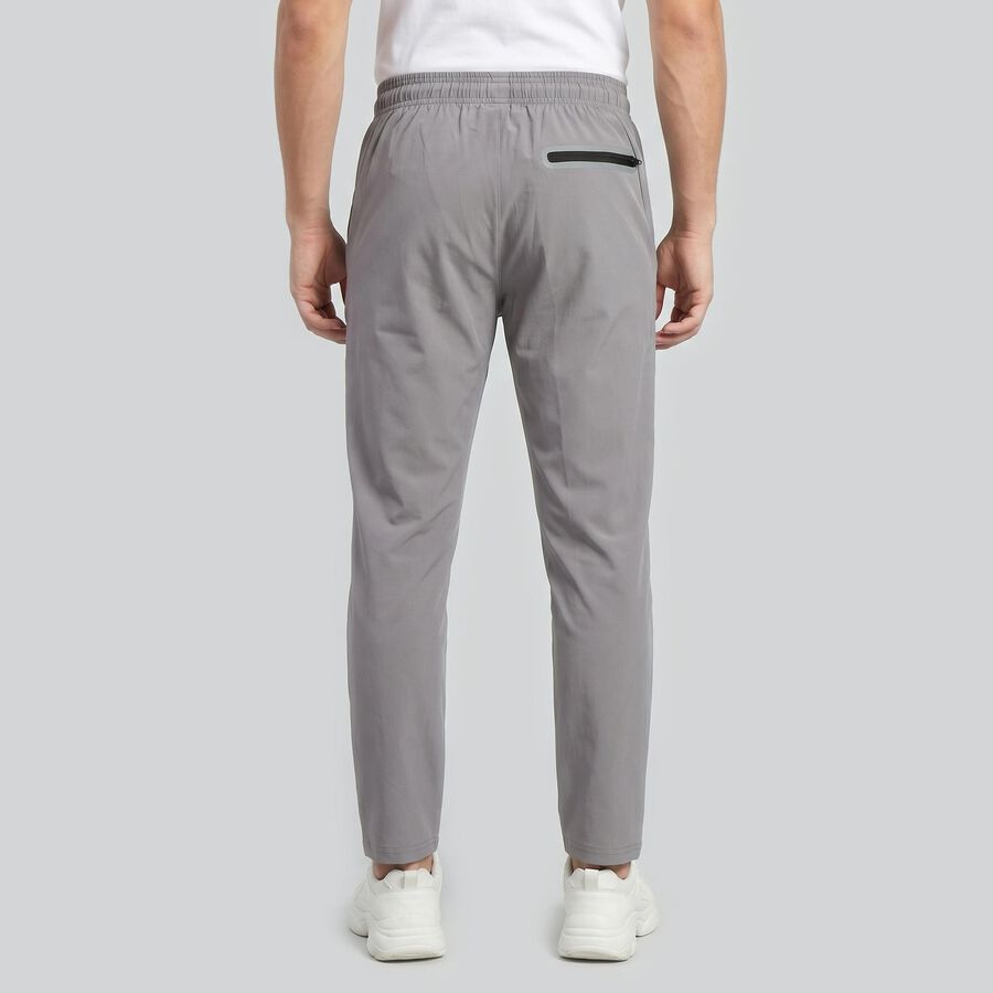 Men's Grey Slim Fit Seam Panel Track Pants, हल्का ग्रे, large