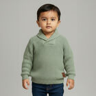 Infants Light Sage Green Shawl Collar Knit Pullover, हल्का हरा, small image number null