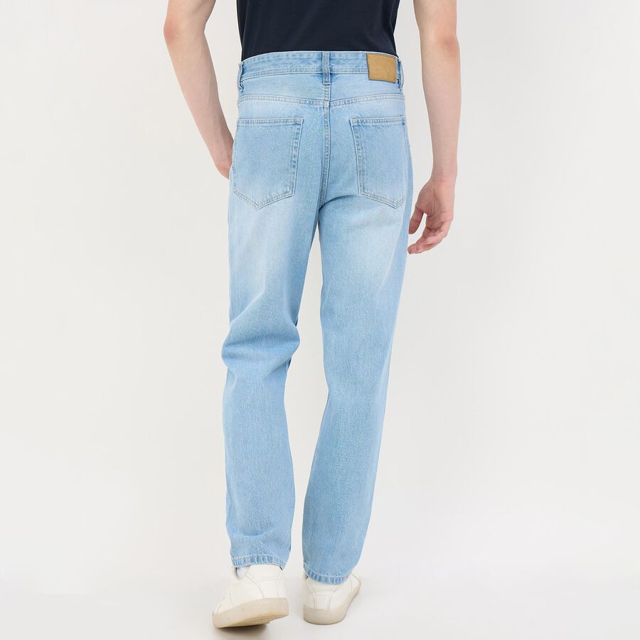 Men's Blue Straight Fit Classic Jeans, Light Blue, large