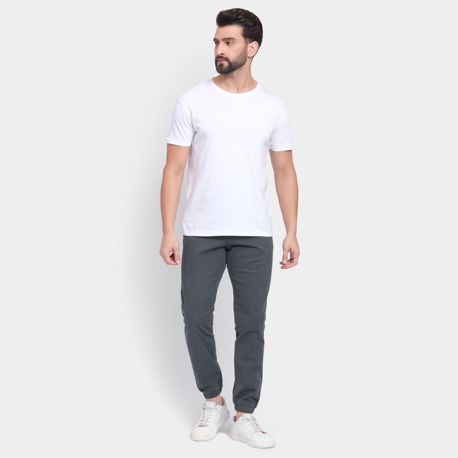 Men's Slim Fit Casual Trousers , गहरा हरा, large image number null