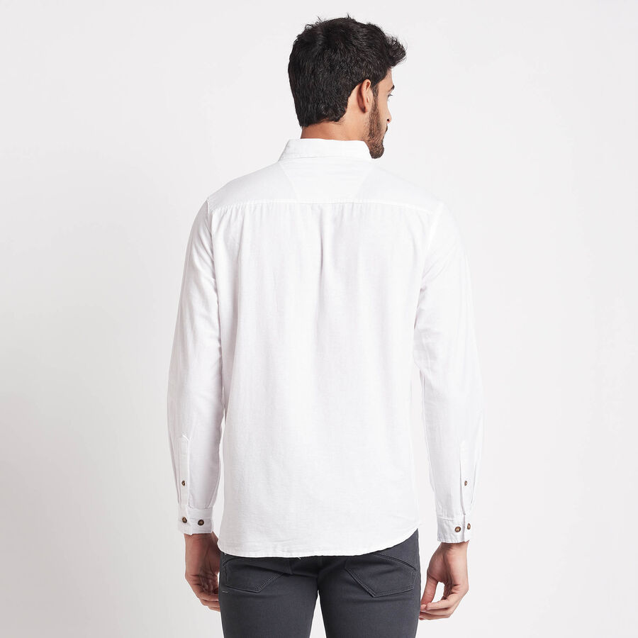 Cotton Solid Casual Shirt, White, large image number null