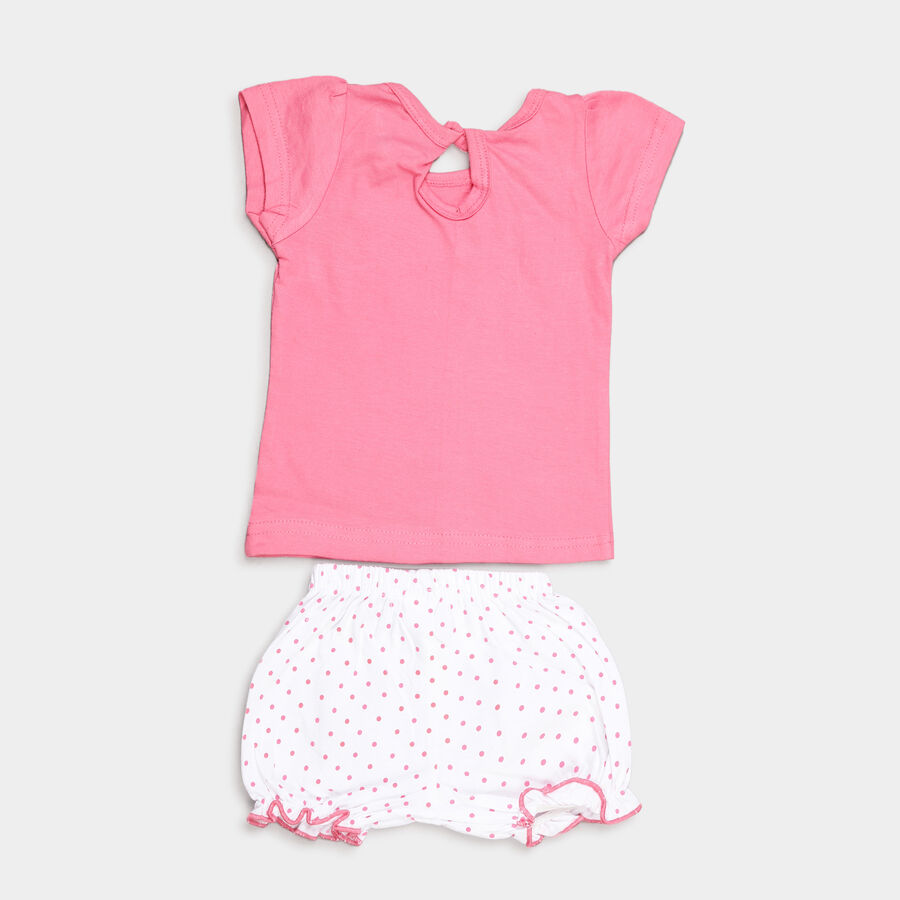 Infants Cotton Shorts Set, Pink, large image number null