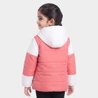 Girls Pink Hooded Puffer Jacket, Pink, small