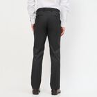 Men's Deep Midnight Black Slim Fit Flat-Front Formal Trousers, Black, small