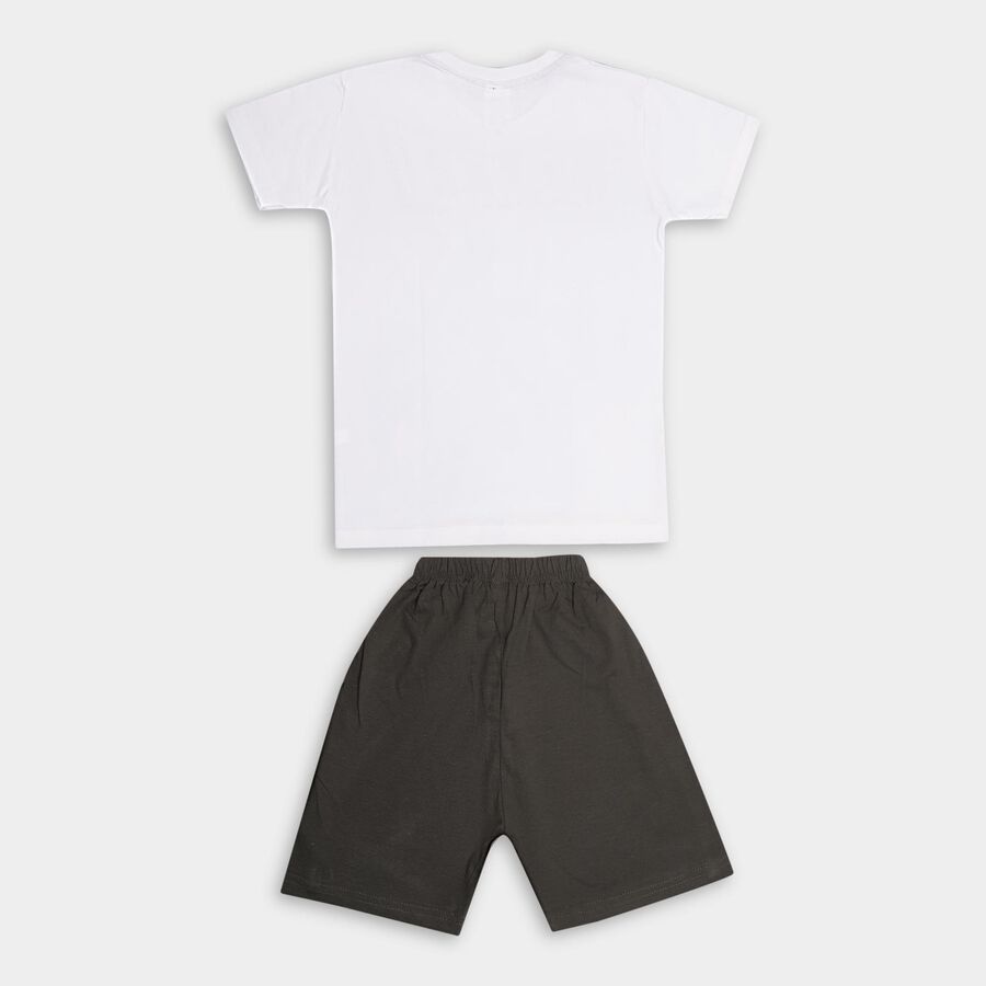 Boys' 100% Cotton Knit Baba Suit, चारकोल, large image number null