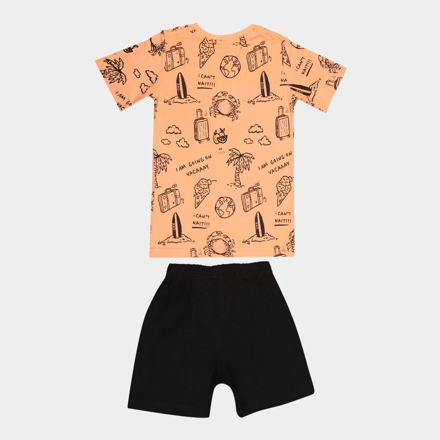 Boys Cotton Baba Suit, Orange, large image number null