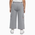 Girls' Light Grey Wide-Leg Embroidered Cargo Jeans, Light Grey, small