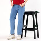 Women's Light Blue Straight Fit High-Rise Jeans, हल्का नीला, small image number null