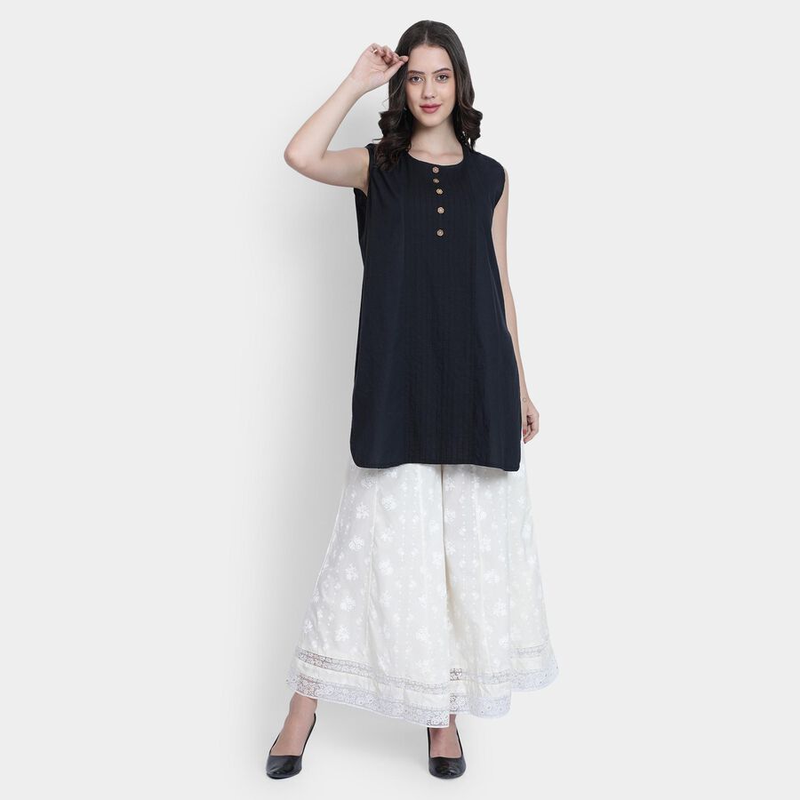 Ladies' 100% Cotton Palazzos , Off White, large image number null
