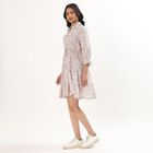 Women's Soft Pink Collared Floral Shirt Dress, Pink, small