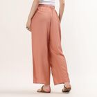 Women's Maroon Wide-Leg Printed Tie-Up Palazzos, गुलाबी, small