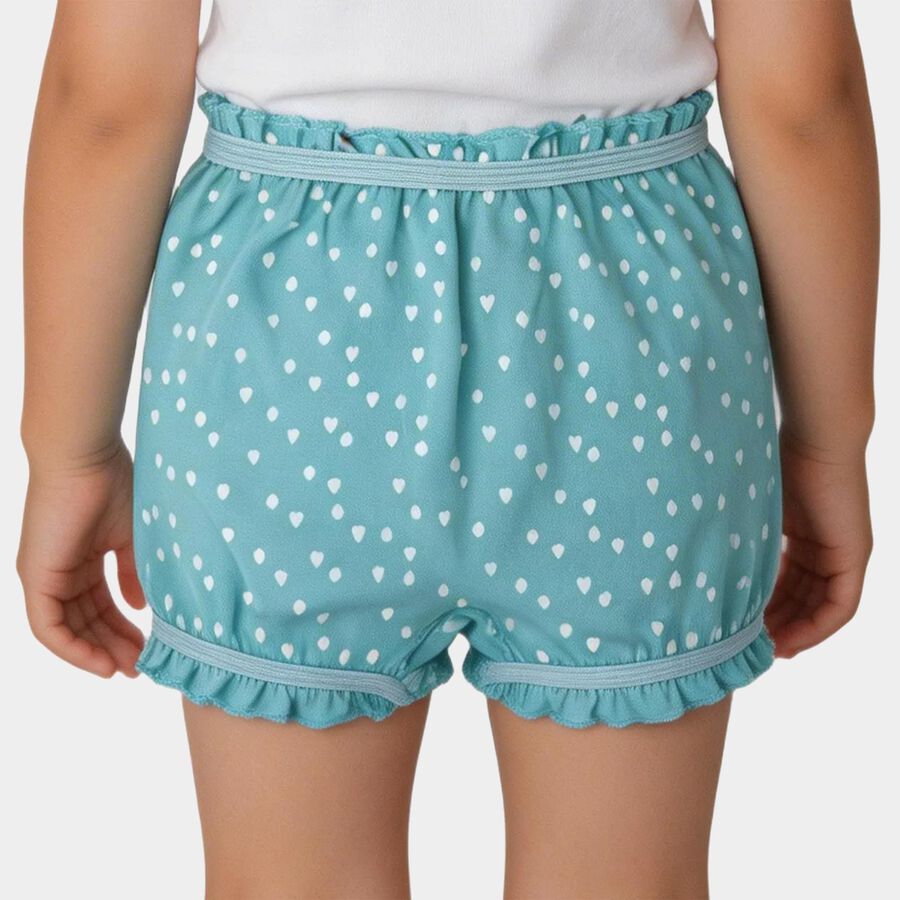 Girls' Aqua Regular Fit Solid Bloomer, एक्वा, large
