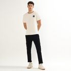 Men's Bright Emerald Green Crew Neck Drifit T-Shirt, Ecru Melange, small image number null