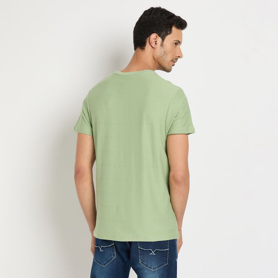 Men's 100% Cotton Round Neck Half Sleeves T-Shirt, Light Green, large image number null