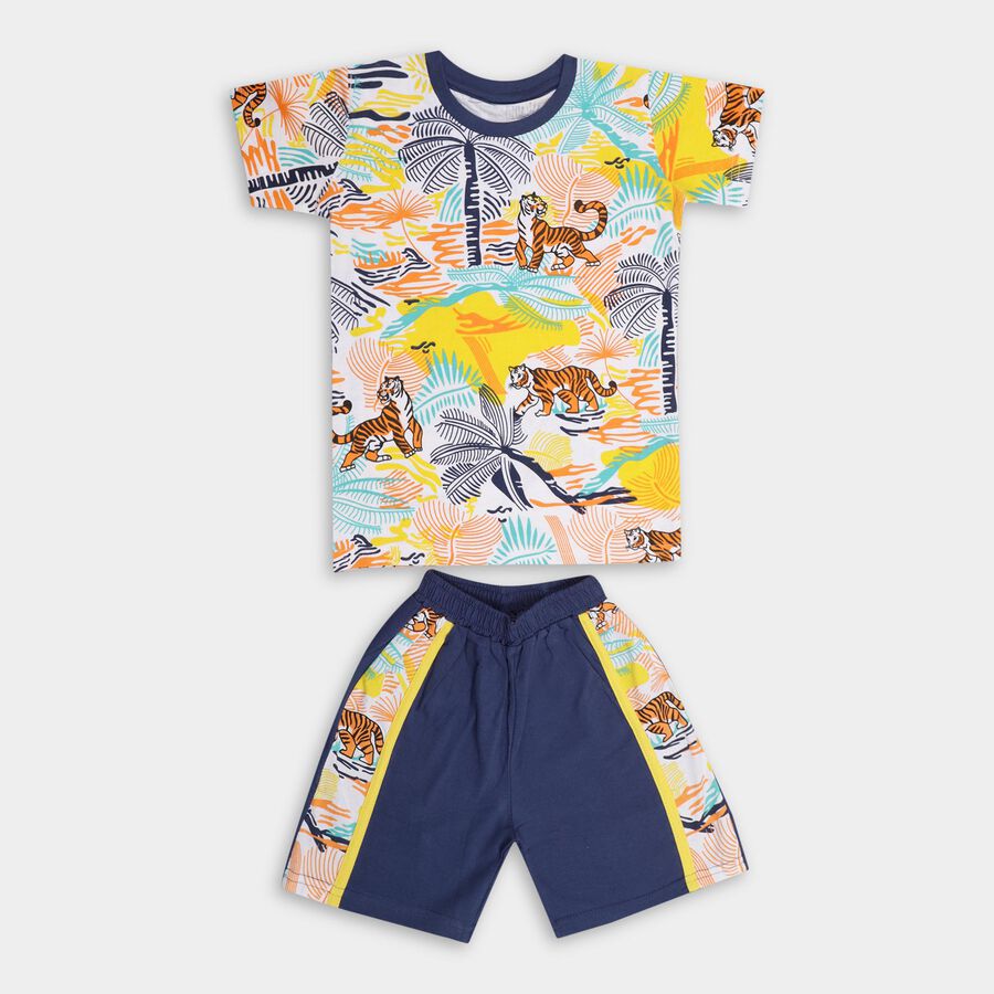 Boys' 100% Cotton Knit Baba Suit , White, large image number null
