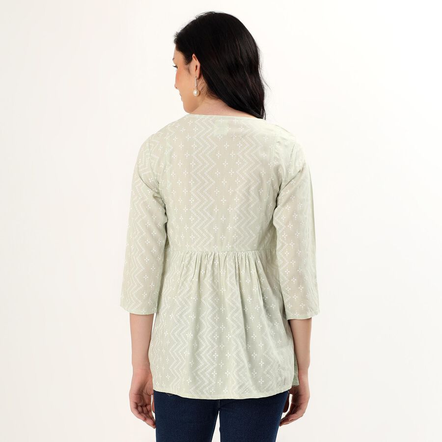 Women's Light Sage Green Round Neck Printed Kurti, Light Green, large image number null